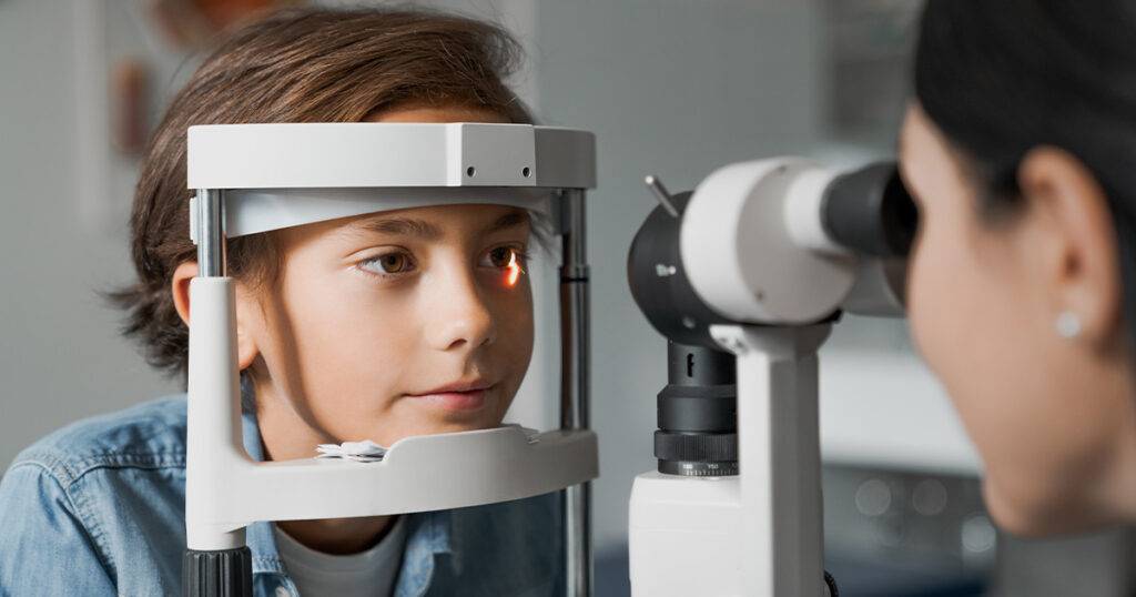 child getting their first eye exam