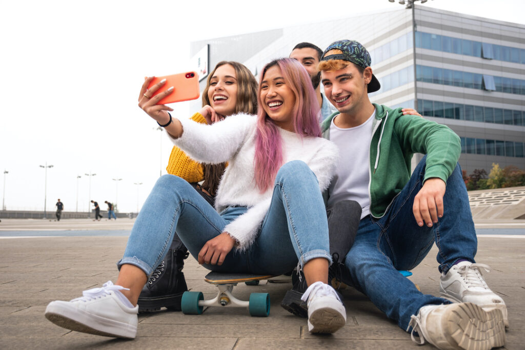 teens hanging out