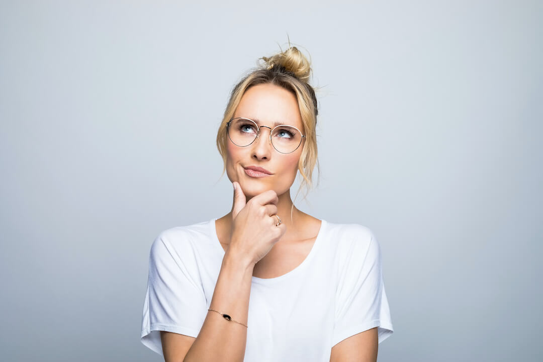 young woman questioning, wondering