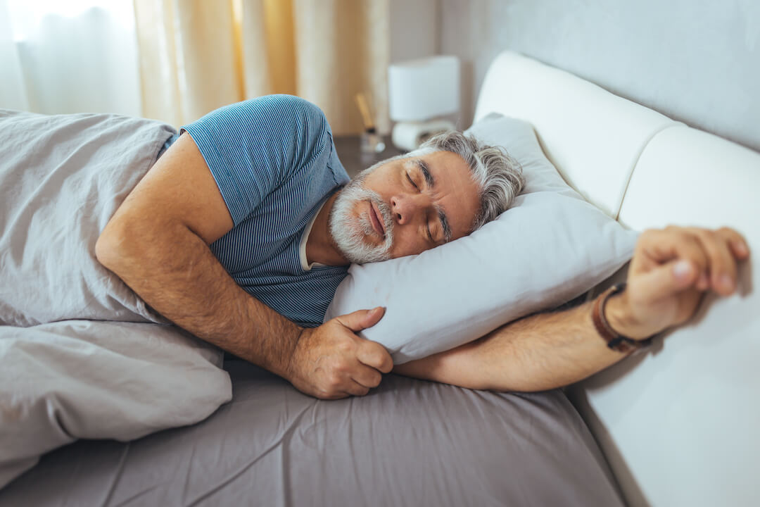 man sleeping deeply