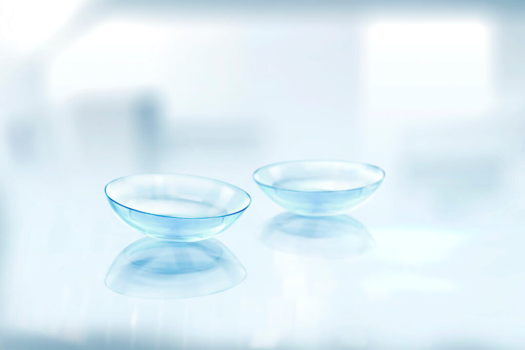 contact lenses out of their case