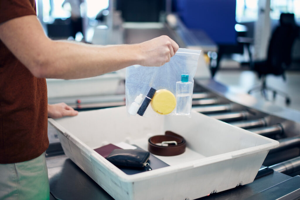 person going through TSA