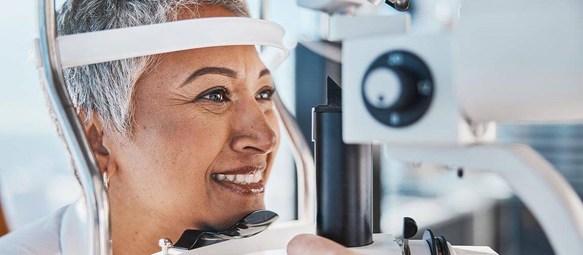 senior eye exam with vision insurance coverage